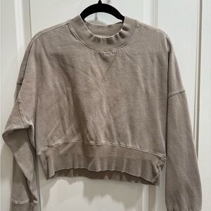 Mono B Tan Cropped Sweatshirt